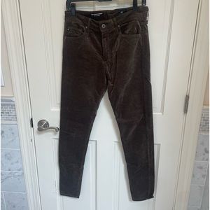 Ag Adriano Goldschmied The Farrah Olive Skinny High-Rise Skinny Corduroy Pants